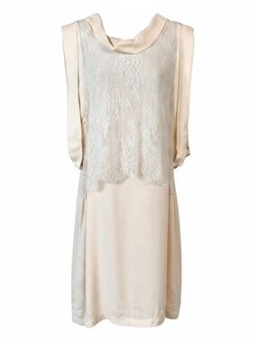 Aniye By Cream Silk & Lace Dress